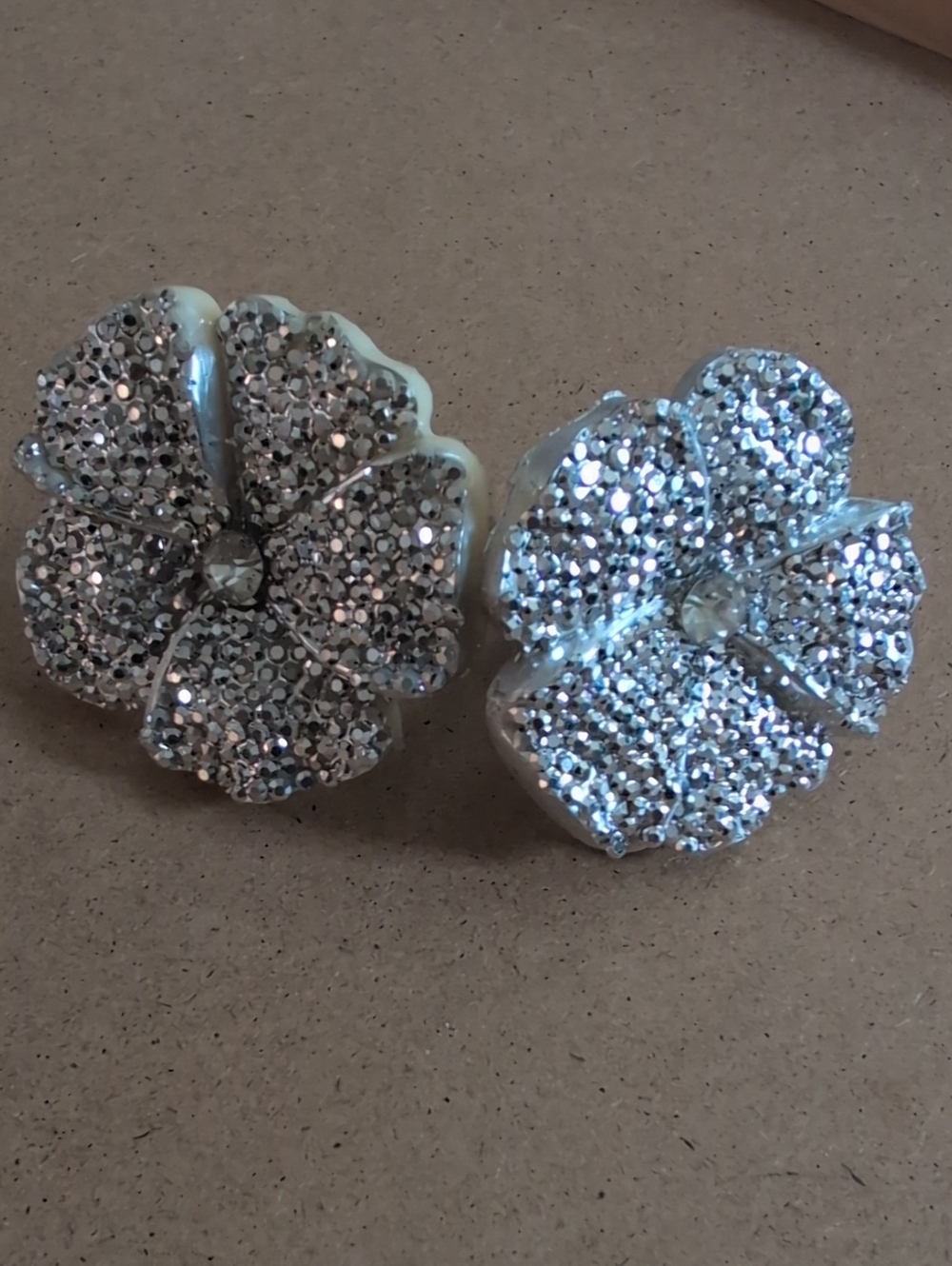 Crystal Flower Stud Earrings - Silver Floral Sparkle